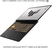 TUF Gaming F16 FX608JMR-F16I75060-i7 14650HX-16GB DDR5 5600MHz-1TB SSD-RTX5060 8GB-FHD 165Hz-W